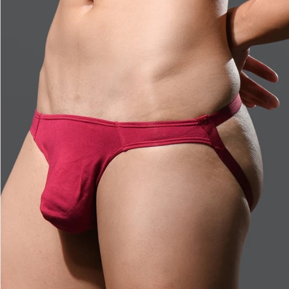 NWT Andrew Christian Red No Show Jockstrap Thong XL